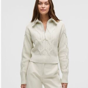 Lululemon Athletica Cream Cowl Neck Sweater